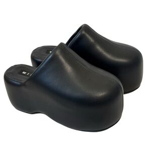 Simon Miller Black Bubble Shoes Platform Mule Womens 5 Goth Funky Casual Slip On